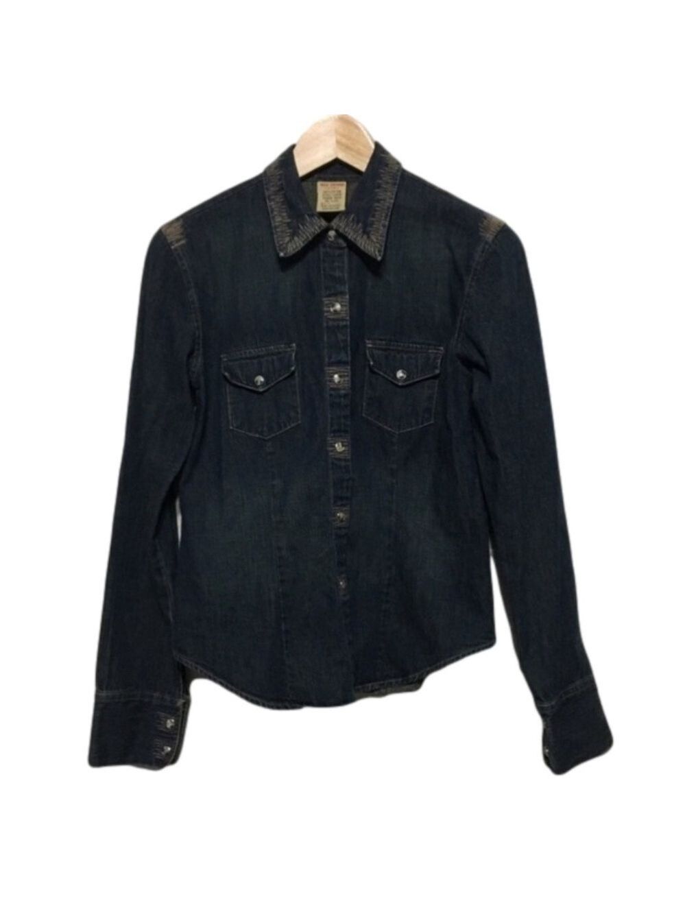 BKE The Buckle embroidered denim shirt size small